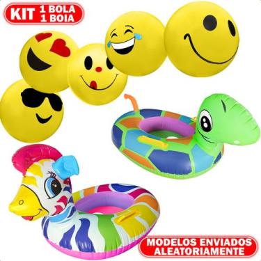 Imagem de Boia Fralda Infantil Bola Inflável Grande Kit Piscina Praia - Winmax