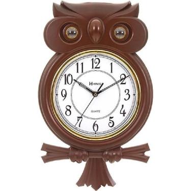 Imagem de Relógio Parede Coruja Pêndulo Musical Herweg 530006-84