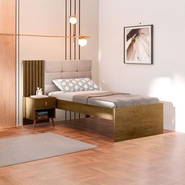 Imagem de Cama Ripada de Solteiro Capitone Lady Jequitibá / Bege