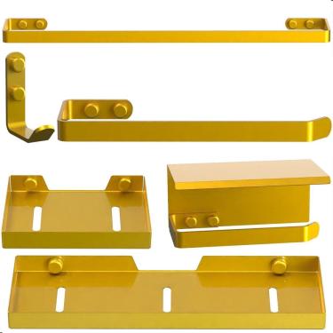 Imagem de Kit Acessórios Para Banheiro Dourado 6 Peças Max