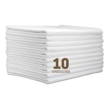 Imagem de Pano De Prato Liso Branco O Kit 10 Pronta