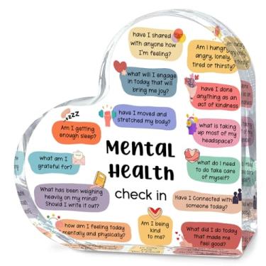 Imagem de Decoração de mesa de saúde mental, decoração de escritório de terapia, decorações de verificação de saúde mental para conselheiro escolar CBT DBT terapia aconselhamento pôster alívio ansiedade