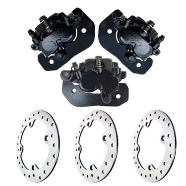 Imagem de Vanlison Pinças de freio dianteiro esquerdo, direito e traseiro + conjunto de discos de rotor de freio dianteiro traseiro compatível com Can Am Outlander Renegade 1000 850 800 650 570 500 450 Max 6x6
