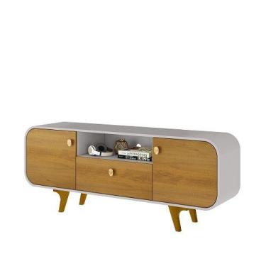 Imagem de Rack Noronha Off White/Naturalle  Bechara Móveis