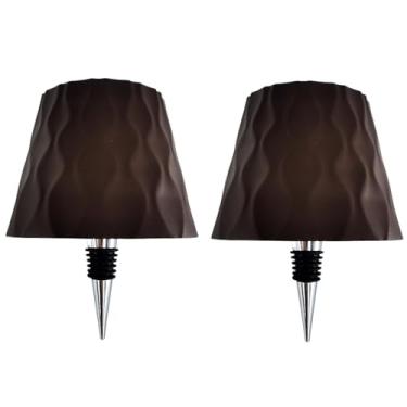 Imagem de Brabola Lâmpada de garrafa de vinho, 2 unidades de luzes de LED recarregáveis, 3 cores, regulável, controle de toque, sem fio, luzes de bar portáteis para casa, restaurante, mesa (marrom)