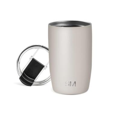 Imagem de Simple Modern Travel Coffee Mug Tumbler with Clear Flip Lid | Reusable Insulated Stainless Steel Coffee Thermos | Gifts For Men, Women, Mom, Dad | Voyager Collection | 12oz | Almond Birch