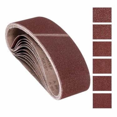 Imagem de Kozelo 12 peças de correias de lixamento 4 x 36 polegadas 40/60/80/120/150/240 grão lixa abrasiva de óxido de alumínio para lixadeira de cinto lixadeira de metal moagem madeira trabalho solda remoção