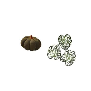 Imagem de Fenteer Almofada de Pelúcia com Estampa de Abóbora E Folhas de Palmeira para O Halloween, Ideal para Sofá, Cama, Quarto, Decoração Criativa de Parede com Tema