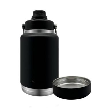 Imagem de Garrafa de água Esportiva，Garrafa de áGua para Uso Externo Garrafa TéRmica de áGua 2 Litro Inferior Amovível(2000ml Preto)