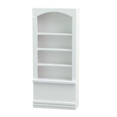 Imagem de Estante Dollhouse em madeira branca em escala 1:12 em miniatura de 5 p