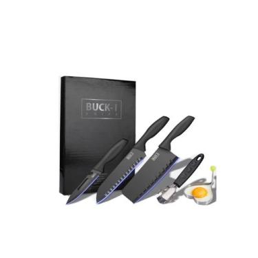 Imagem de Conjunto de facas de cozinha em aço inoxidável antibacteriano, 5 unida