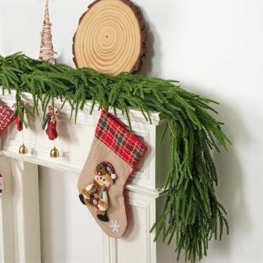 Imagem de Guirlanda de Natal Evjeal Norfolk Pine 183 cm Faux Pine