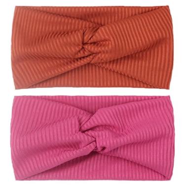 Imagem de 2 peças de faixa elástica infantil de borda larga confortável para acessórios de cabelo de bebê, todas as estações, faixa de cabelo moderna