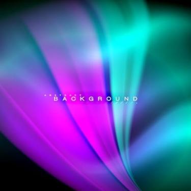 Imagem de Quadro Decorativo Neon Holográfico com Estampa Colorida Wave para Decoração de Paredes 50x50cm