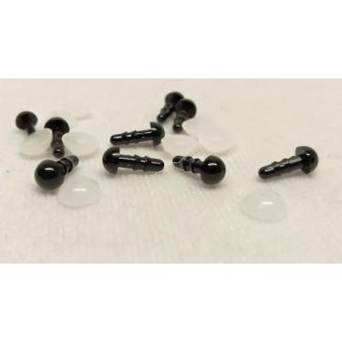 Imagem de Olhos de segurança pretos Sassy Bears 4,5 mm (10 pares) para ursos, bonecas, fantoches, artesanato