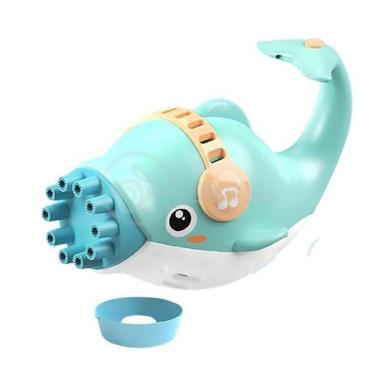 Imagem de Kit 1 Golfinho Bolha Sabão Criança Infantil+ 3 Pilha Azul 4