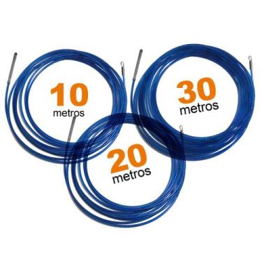 Imagem de Conjunto de Passa Fio Puxa Fio Guia Profissional Alma Aço 10-20-30m re