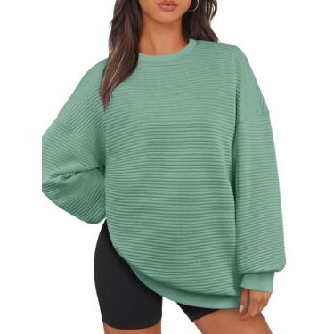 Imagem de Moletom MEROKEETY Oversized para mulheres 2024, outono, verde claro