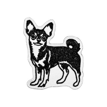 Imagem de Chihuahua Dog Patch fofo bordado para bolsa de roupas boné jeans