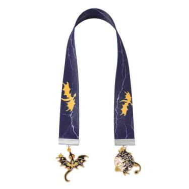 Imagem de Marcador de página com fita de dragão de quarta asa – Pingente em forma de dragão com design de fita de cetim multielementos, um marcador de leitura estilo fantasia presente criado para entusiastas de