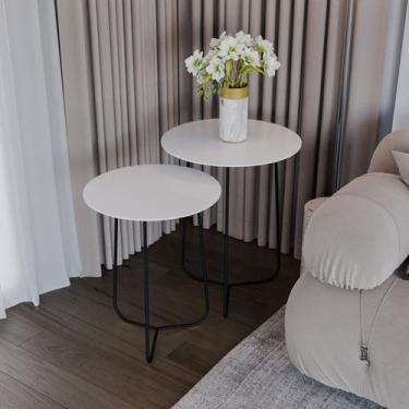 Imagem de Conjunto Mesa Lateral de Canto Trude 55cm X 45cm X 45cm - Previlege