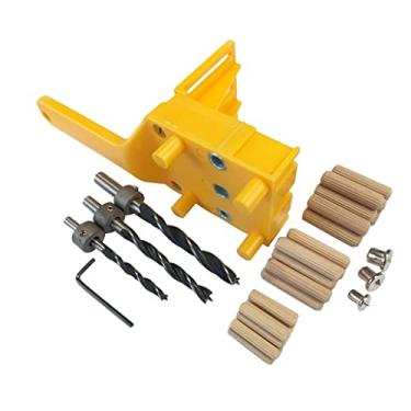 Imagem de barenx Conjunto de gabarito de cavilha de madeira com broca de 6 mm, 8 mm e 10 mm e pinos de cavilha de madeira para cavilha de marcenaria