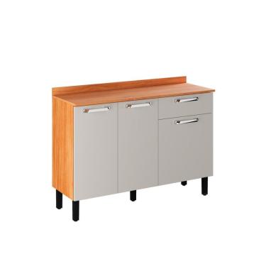 Imagem de Balcão Para Cozinha Vegas Com 3 Portas E 1 Gaveta - Itatiaia Cinamomo-off White