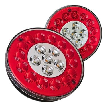 Imagem de Par de Lanternas de Led Traseira Cabine Corujinha - Refil com 20 Leds - Bivolt 12/24v - Carreta Facchinni