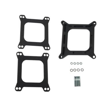 Imagem de Partoon Espaçador de carburador fenólico de 1/5.1 cm | Flange de furo quadrado 4150 | Aberto | Inclui duas juntas e ferragens de montagem