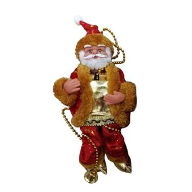 Imagem de Vaveren Papai Noel escalando com música, Papai Noel elétrico na corda, enfeite criativo e musical para árvore de Natal para lareira de janela de casa, Vermelho