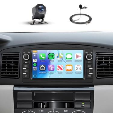Imagem de [4G + 64G] Estéreo automotivo para Toyota Corolla (2000-2007), tela sensível ao toque de 17 cm, rádio veicular CarPlay, Android, Auto, BT, WiFi, GPS, FM EQ, Android 13, unidade de cabeça com câmera