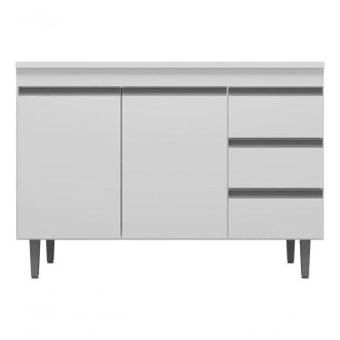 Imagem de Balcão Multiuso P/pia Andreia C/tampo 100cm-branco Cor Branco