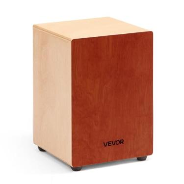 Imagem de VEVOR Cajon Box Drum, com cordas internas de guitarra, caixa de percussão de madeira leve, instrumento musical portátil de madeira de bétula com pés de silicone, para iniciantes e profissionais, 30,5
