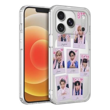 Imagem de WWDIYHOUSE Capa compatível com iPhone 17 Pro, design exclusivo legal TPU macio à prova de choque transparente para homens/mulheres/meninas/meninos (Fashion-BTS-6)