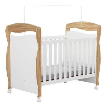 Imagem de Berço Peroba Junior Americano Branco Amêndoa Vira Mini Cama Branco Com Amêndoa