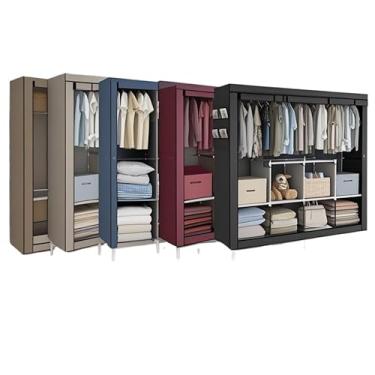 Imagem de Guarda Roupa Dobrável Organizador De Roupas Portátil Multiuso Armário Organizador 4 Divisórias- Armário Inteligente para Quarto, Viagem, Mudanças(ALEATORIO)