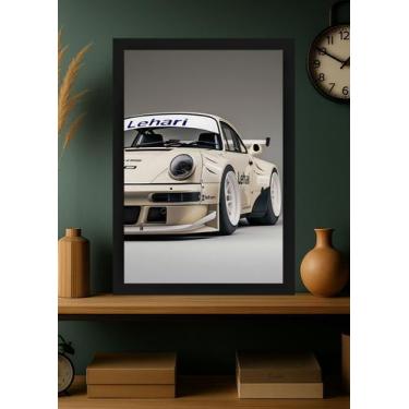 Imagem de Quadro Porsche 911 Racing com Vidro e Moldura Preta Tam:A4 - Spark Loj