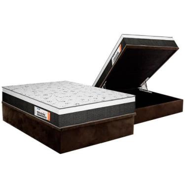 Imagem de Cama Box Baú Queen: Colchão Ortopédico Plumatex Falcon Ultra Firme + B