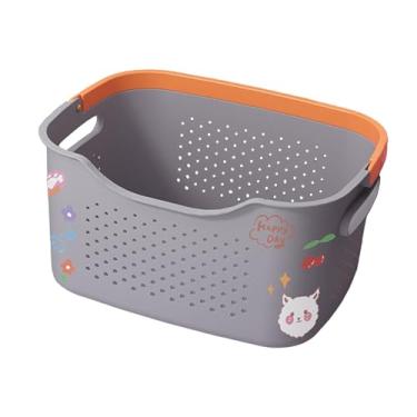 Imagem de IEUDNS Cesto de roupa suja organizador de cobertor economizador de espaço brinquedos leve recipiente de armazenamento roupas sujas cesto para berçário, M and Grey