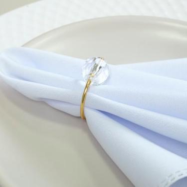 Imagem de Anel para Guardanapo, Kit com 10 Pçs, 4x3cm, Argola para Guardanapo Cristalino Dourado