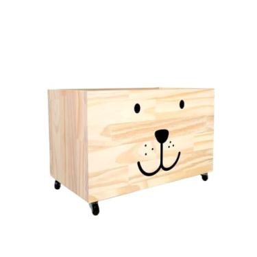 Imagem de Caixote de Madeira para Brinquedos, Caixa Organizadora de Madeira, Baú com rodas para Brinquedos(CX105)