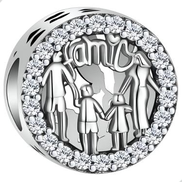 Imagem de Berloque Separador Família Base de Tudo Prata 925