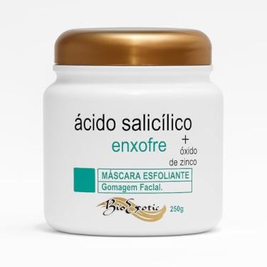 Imagem de Máscara Facial Esfoliante Gomage com Ácido Salicílico, Enxofre e Óxido de Zinco 500 g clareamento de manchas e melasmas ( peeling ), ação antioxidante , agentes hidratantes, adstringente, pode ser usada tanto como máscara facial quanto como esfoliante. Bioexotic