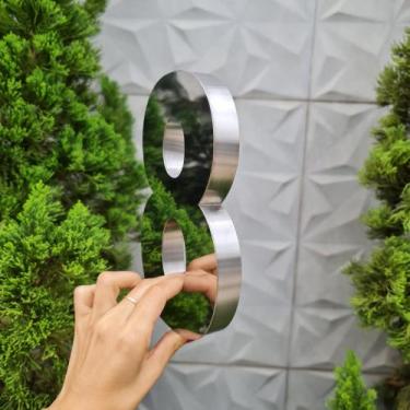 Imagem de Número 15cm Aço Inox 430 Brilhante Casa Residencial - Lino Corte a Las