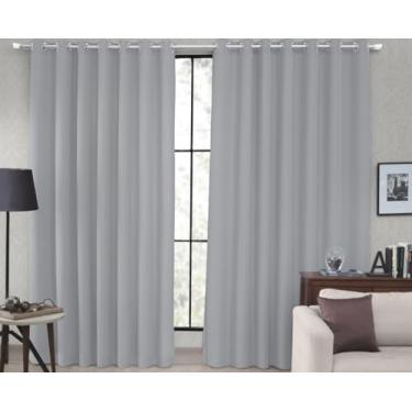 Imagem de Cortina Tecido Blackout Blecaute Corta Luz Sala Quarto 80% 4,00 X 2,60m (Cinza)