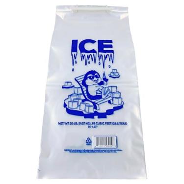 Imagem de Bits N Things Sacos de gelo de plástico absorvente transparente de 9 kg com impressão de gelo - 250/estojo