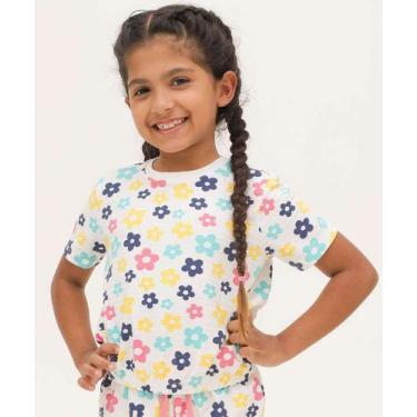 Imagem de Blusa Infantil Manga Curta Textura Marisa Tam 4 a 10-09026, Branco, 10