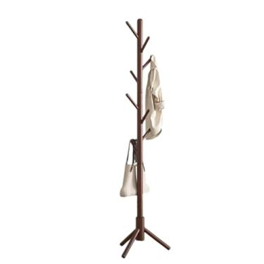 Imagem de Hhsdyl Cabideiro Portátil Suspenso, Cabide Madeira Robusto para Quarto, Lavandaria e Sala, para Chapéus, Casacos e Bolsas,Walnut,A