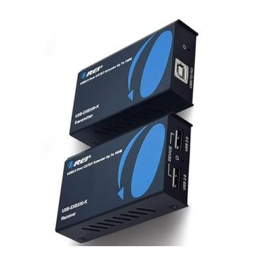 Imagem de Orei Extensor USB Over Cat5e/6 de até 4,5 m - estende o sinal USB 2.0 sobre LAN Ethernet com 2 portas - Cabo de alimentação para extensão de longa distância, suporta todos os sistemas operacionais