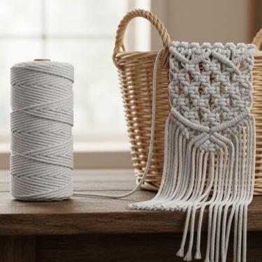 Imagem de Corda de macramê colorida de 3 mm x 109 jardas, barbante torcido para artesanato para pendurar na parede, decoração de casa, várias cores